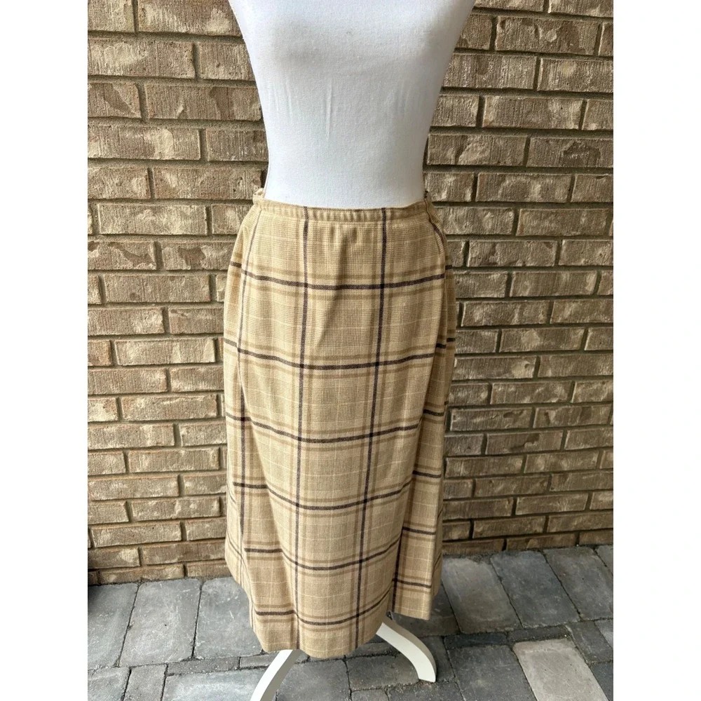 Vintage 60s 70s Pendleton Wool Skirt Suit S Plaid Blazer Academia Mod USA